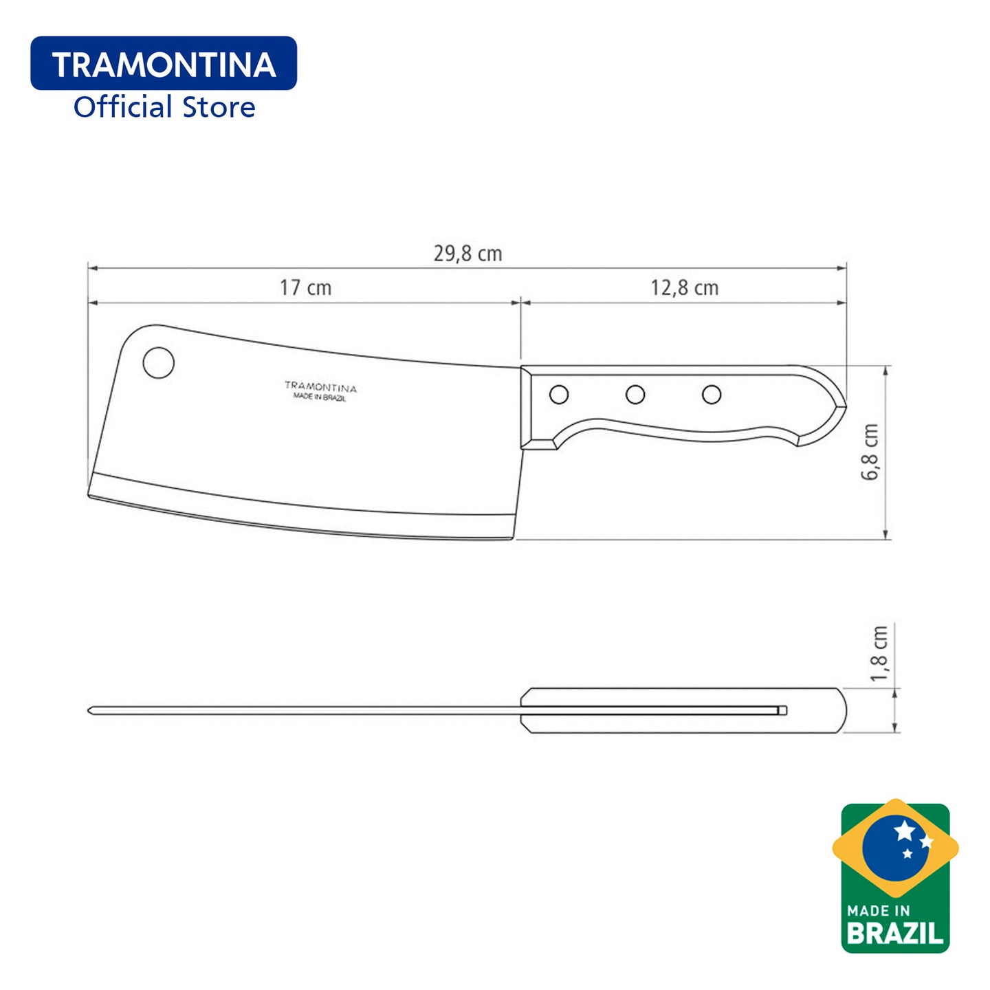 Tramontina Stainless Steel Cleaver 7" (Dynamic)