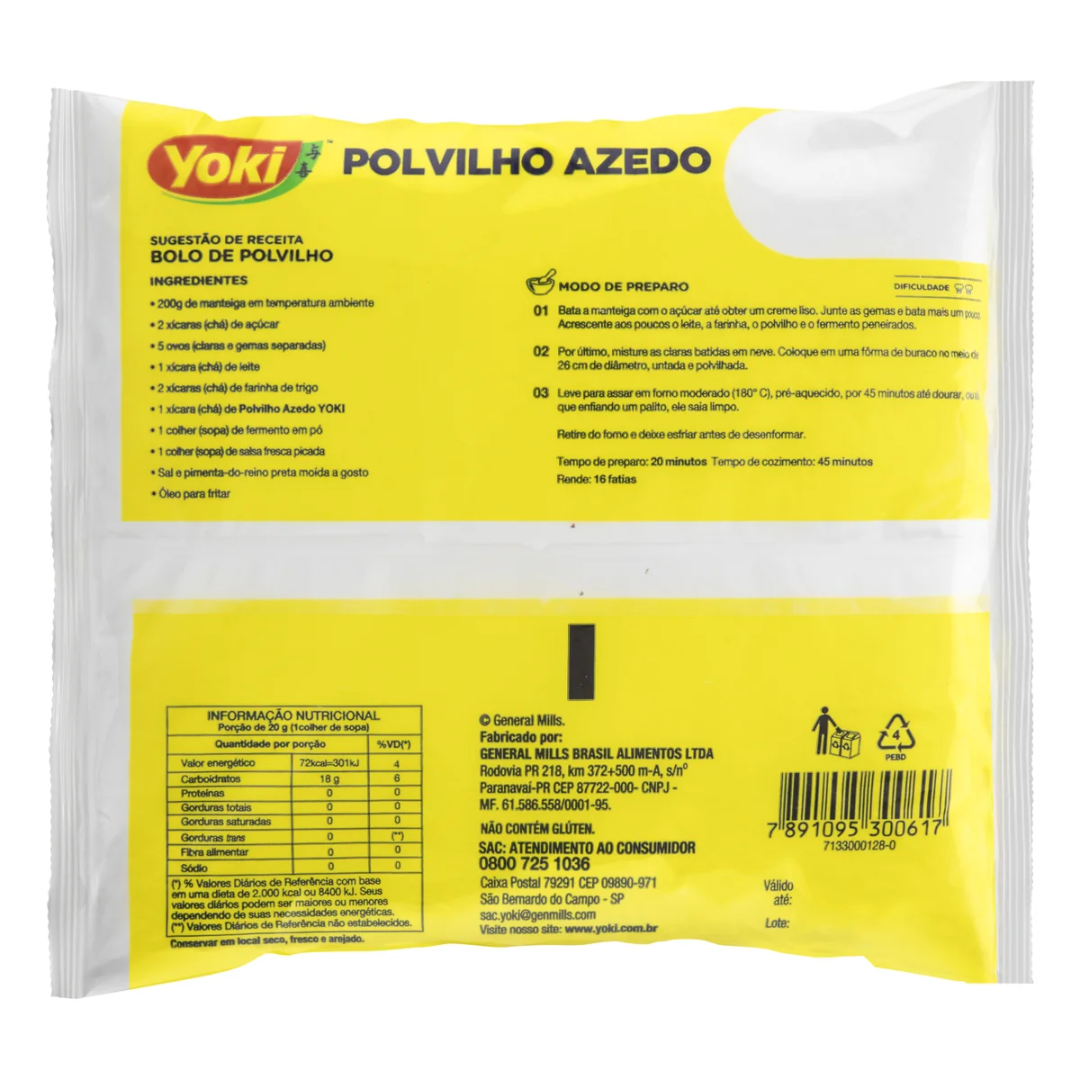 Yoki Sour Manioc Starch "Polvilho Azedo" 500g