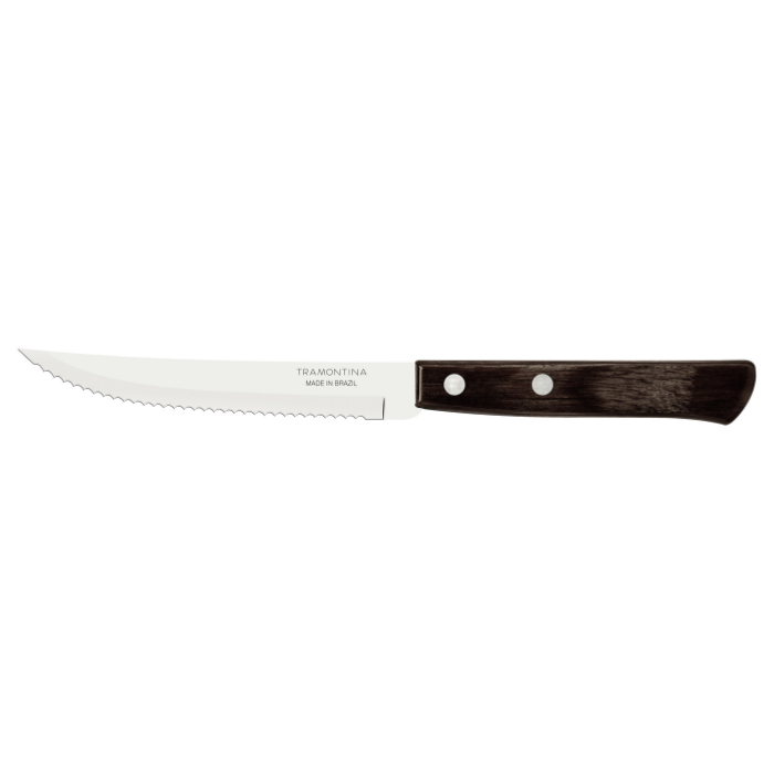 Tramontina Steak Knife 5" with Stainless-Steel and Brown Polywood Handle