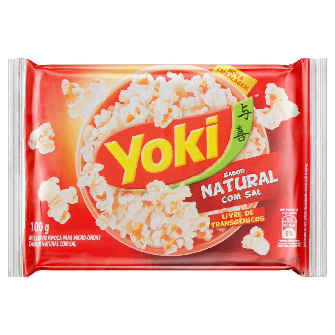 Yoki Microwave Popcorn Natural Flavor with Salt 100g