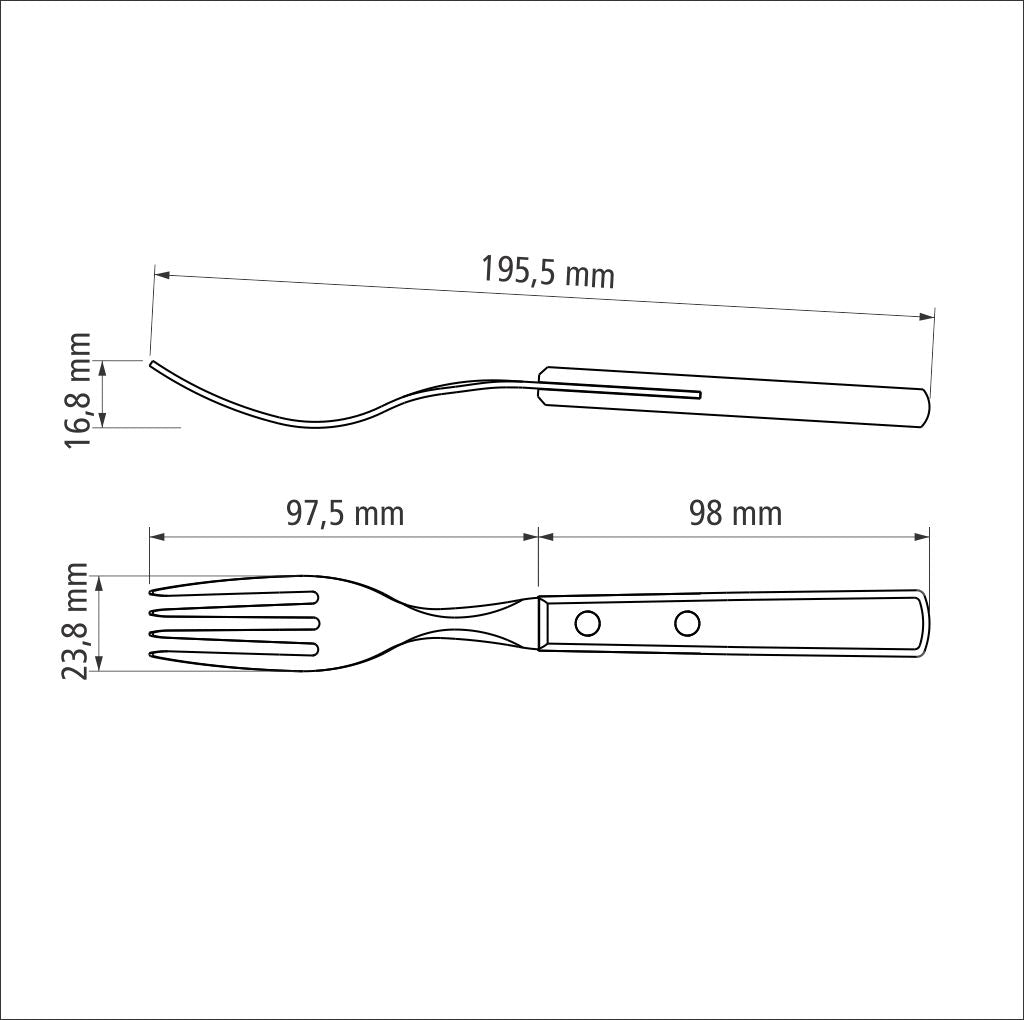 Tramontina Table Fork with Stainless-Steel and Brown Polywood Handle