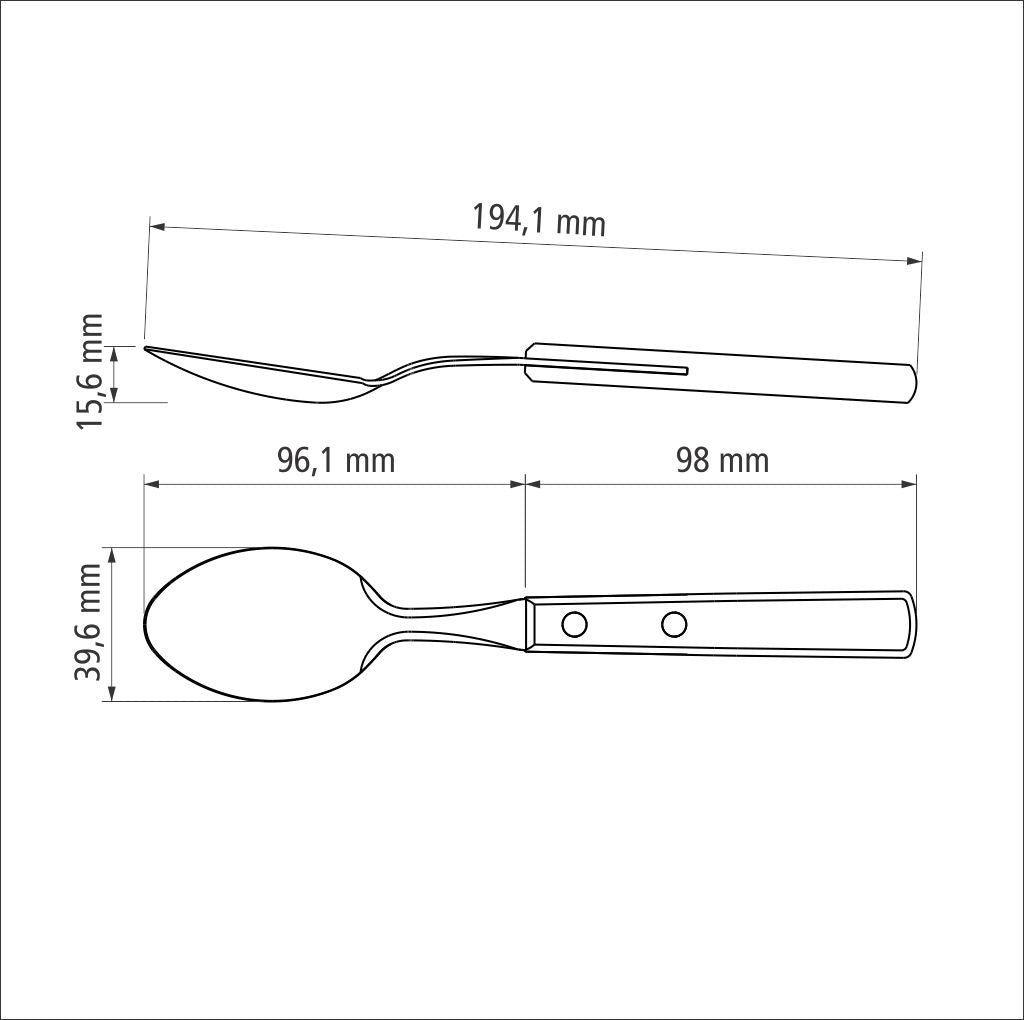 Tramontina Table Spoon with Stainless-Steel and Brown Polywood Handle