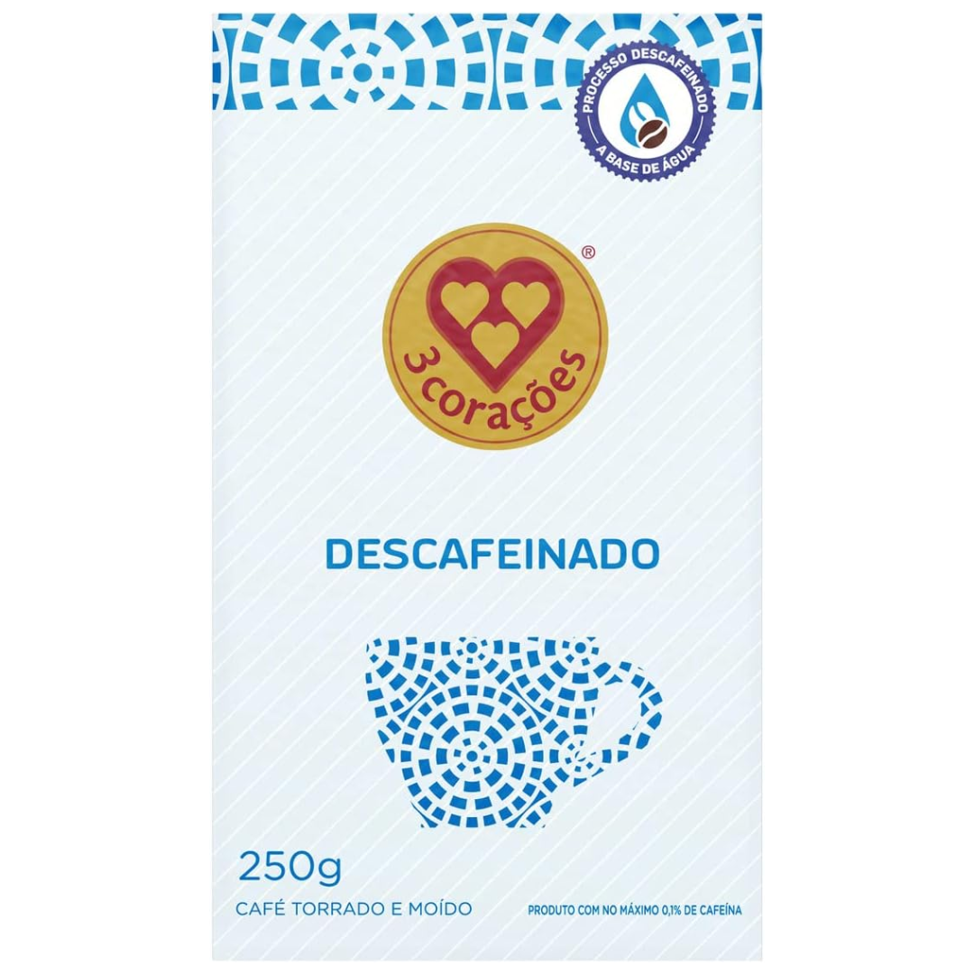 3 Corações Decaffeinated Coffee Vacuum Packed 250g