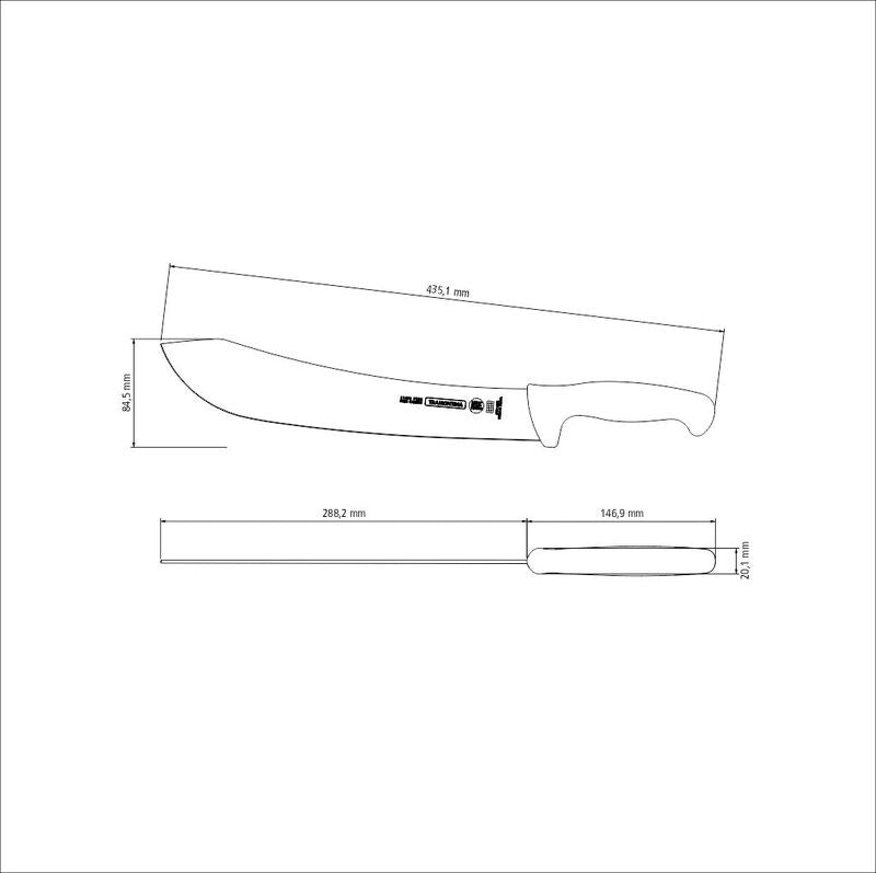 Tramontina Professional 12" Meat Knife with Stainless-Steel Blade and White Polypropylene Handle