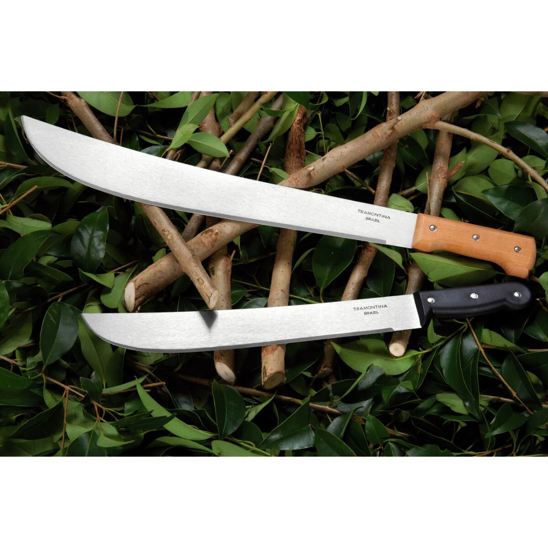 Tramontina 18" Carbon Steel Blade Forest Machete with Wooden Handle (Parang Hutan)