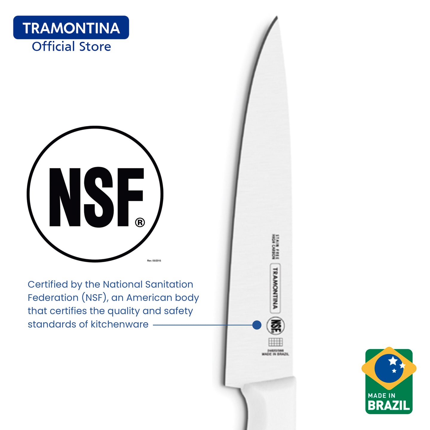 Tramontina Stainless Steel Meat Knife with Antibacterial Protection Handle 6" (Professional Master)