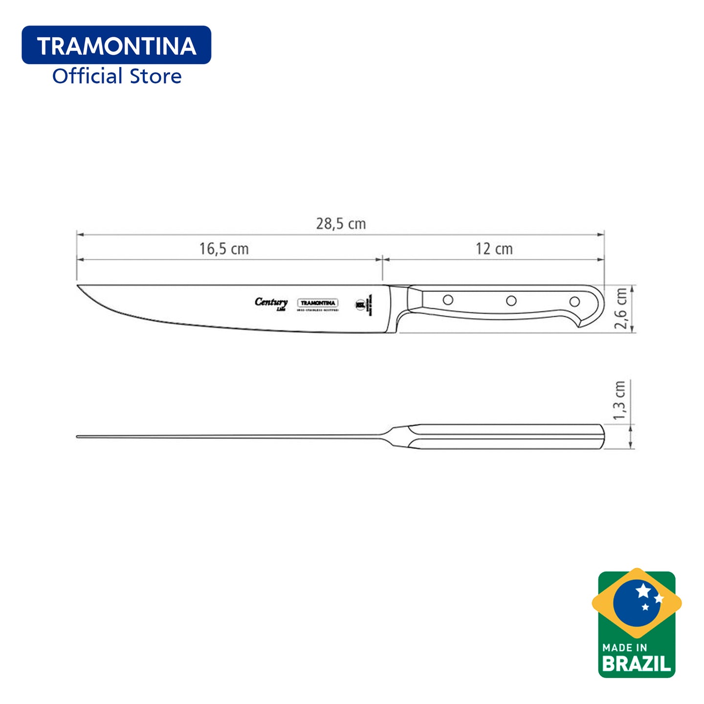 Tramontina Stainless Steel Utility Knife 7" (Century)