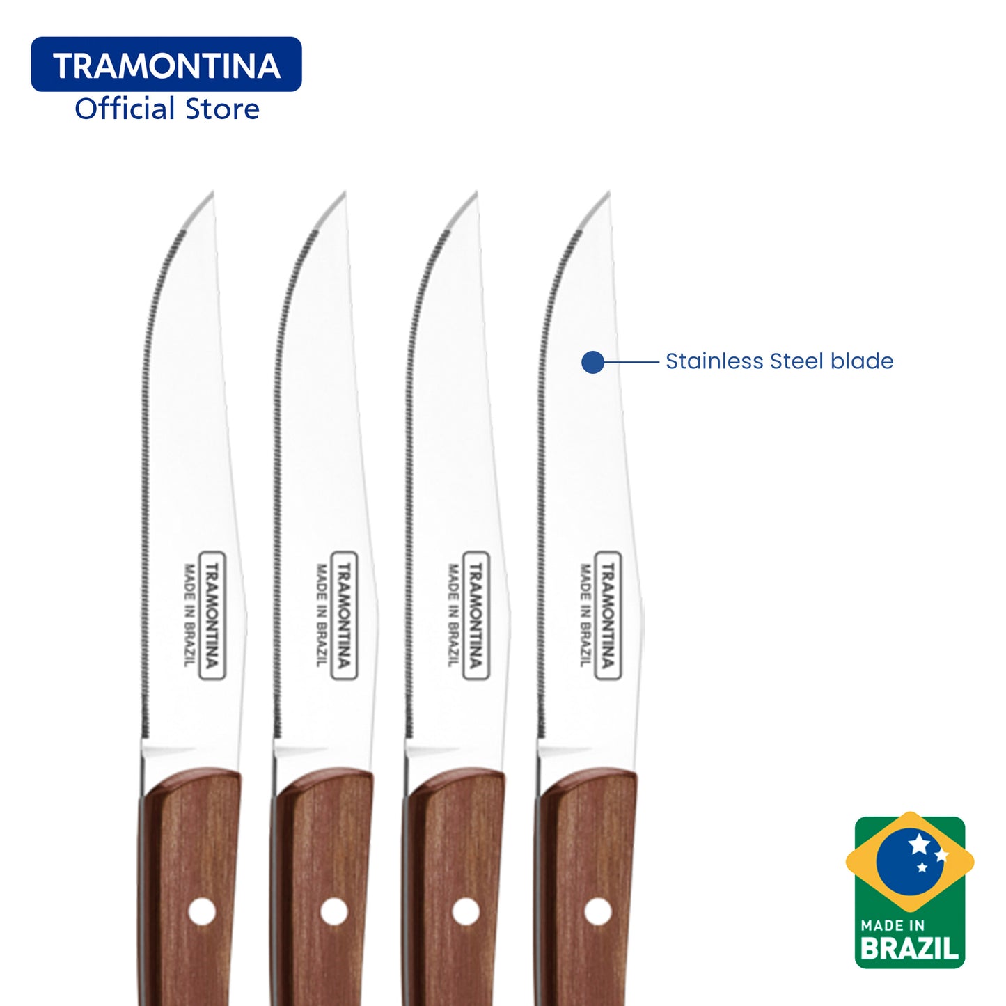 Tramontina Steak Knife Set 4pcs (Polywood)