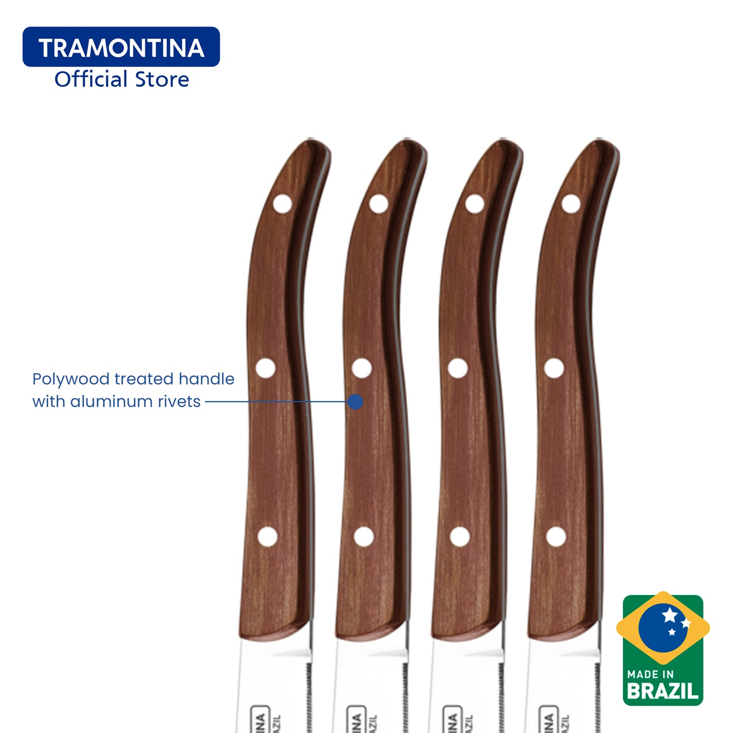 Tramontina Steak Knife Set 4pcs (Polywood)