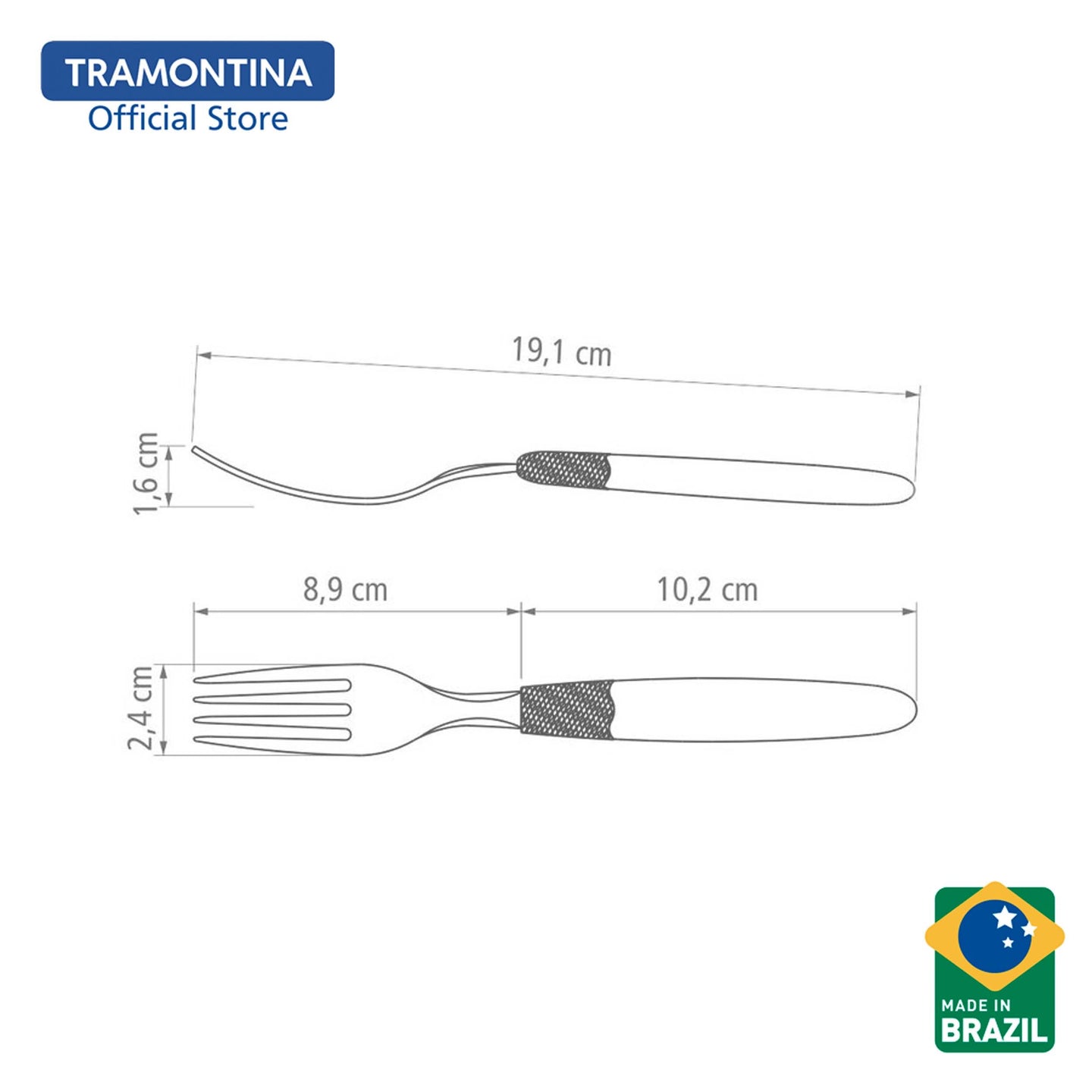 Tramontina Stainless Steel Table Fork Set 3pcs (Ipanema)