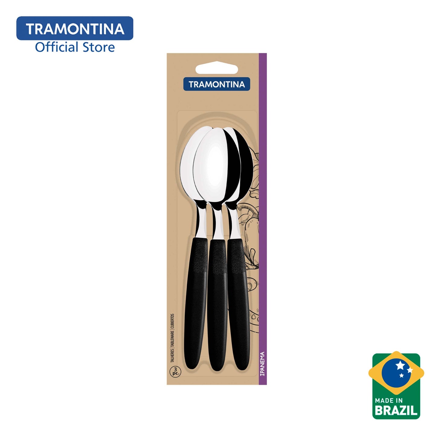 Tramontina Stainless Steel Table Spoon Set 3pcs (Ipanema)