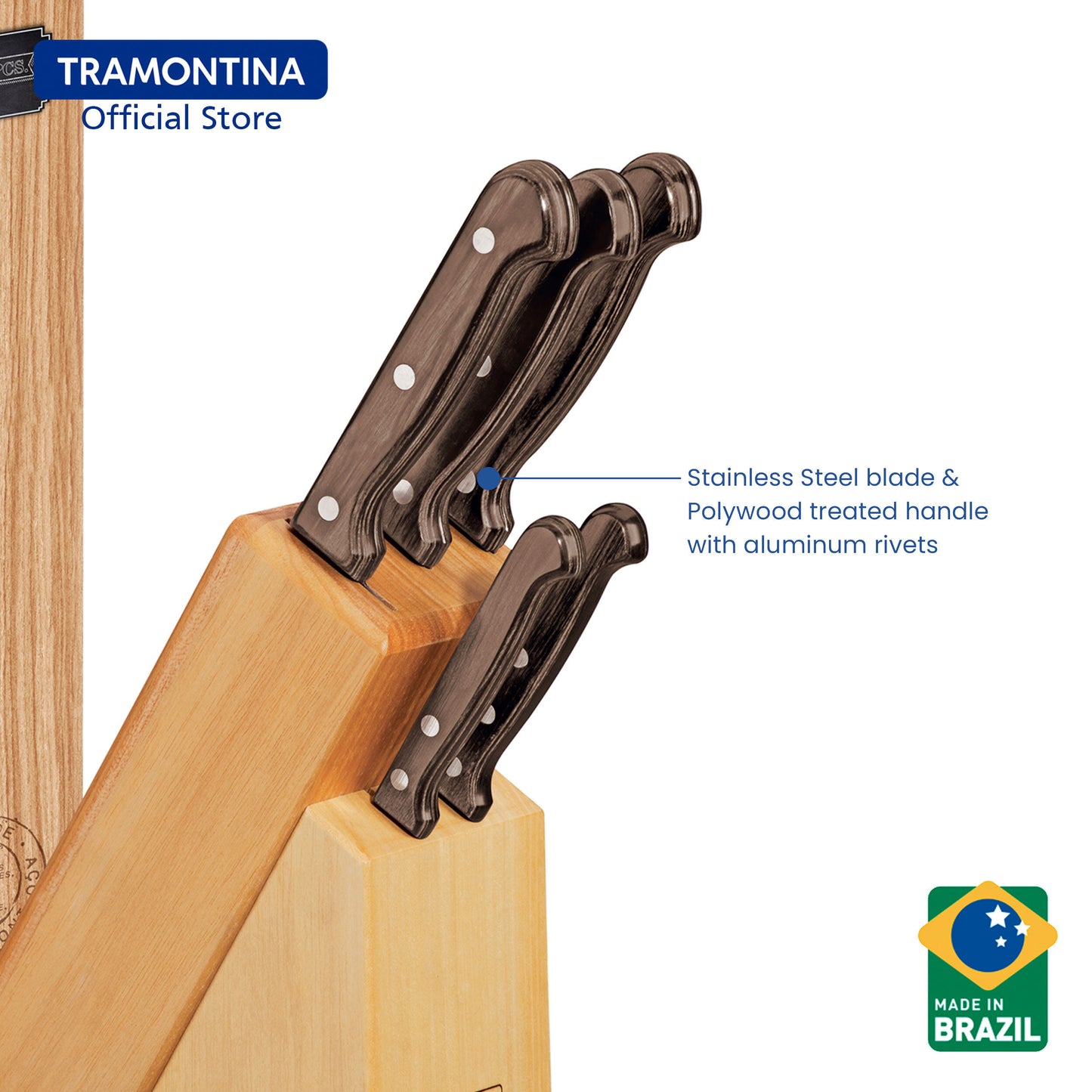 Tramontina Polywood Knife Set 6pcs (Churrasco)