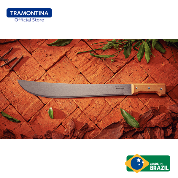 Tramontina 20" Carbon Steel Blade Forest Machete with Wooden Handle (Parang Hutan)