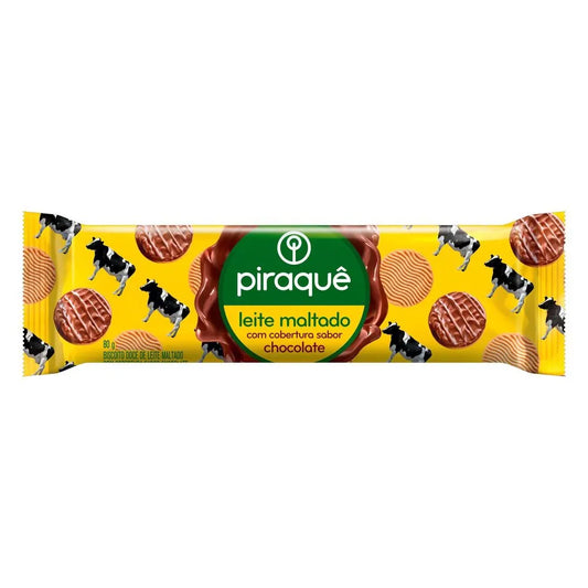 Piraquê Chocolate Covered Malted Milk Cookies 80g