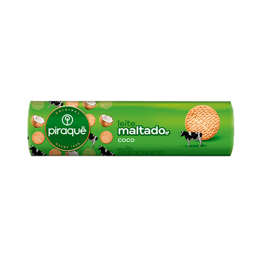 Piraquê Coconut Malted Milk Cookies 132g