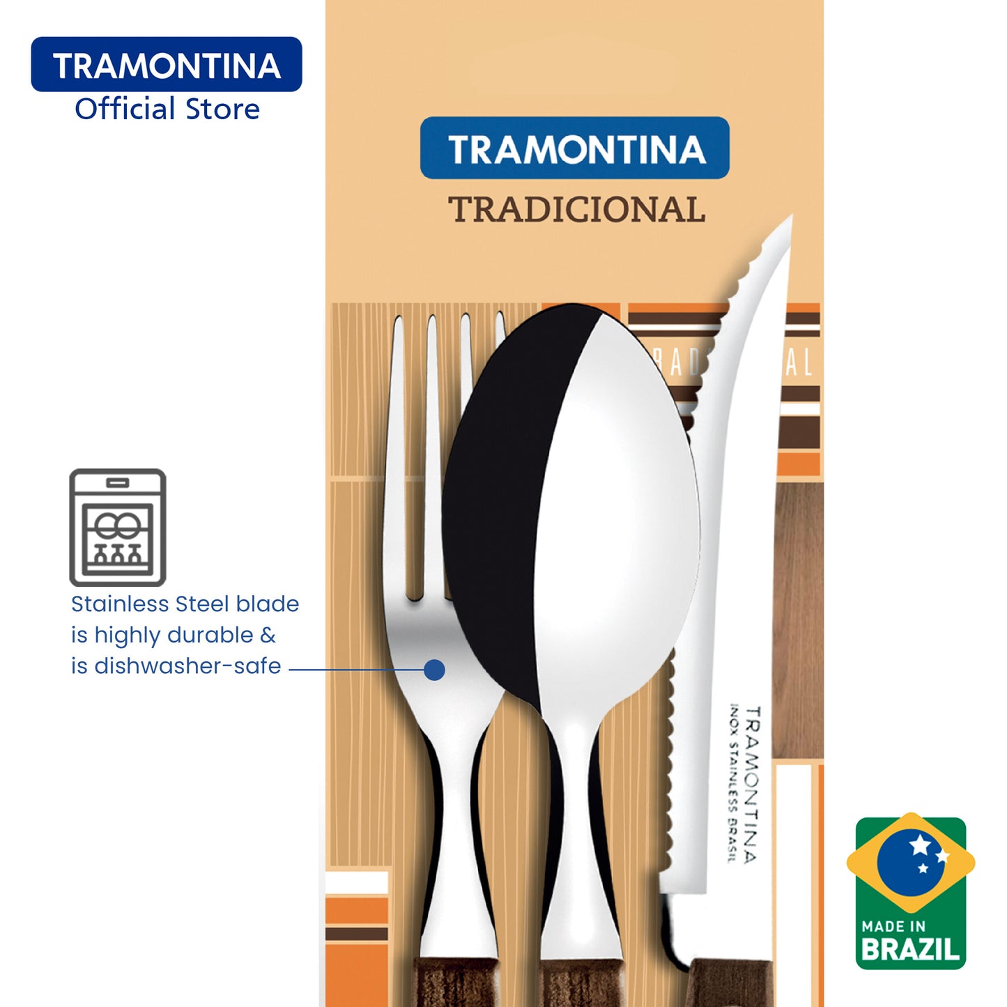 Tramontina Stainless Steel Tableware Set 3pcs (Traditional)