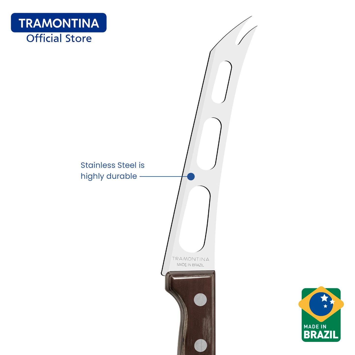 Tramontina Stainless Steel Cheese Knife 6" (Polywood)