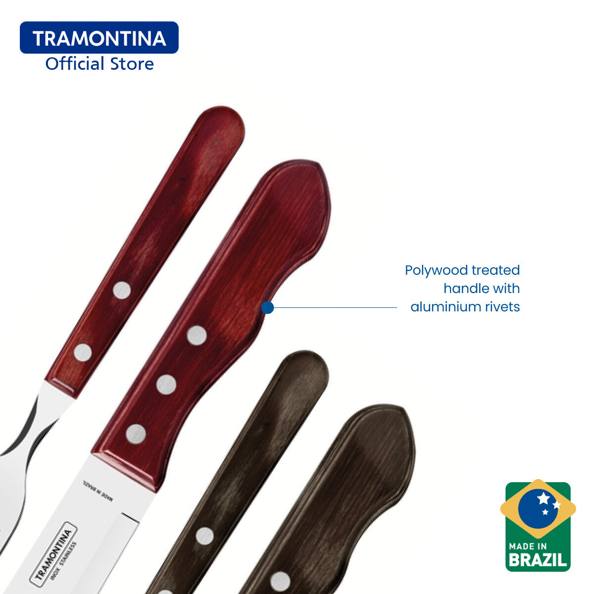 Tramontina Stainless Steel Barbecue Set 4pcs (Polywood)