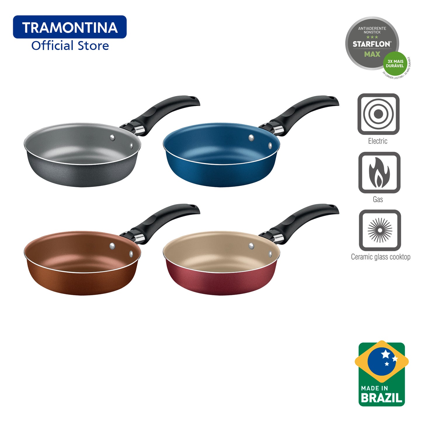 Tramontina Non Stick Egg Frying Pan 13cm (Turim) 4 Colors