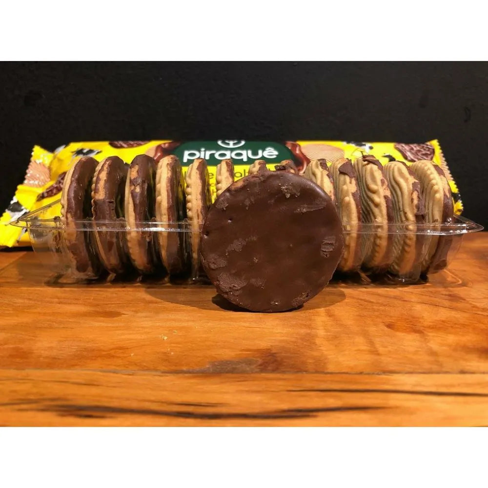 Piraquê Chocolate Covered Malted Milk Cookies 80g