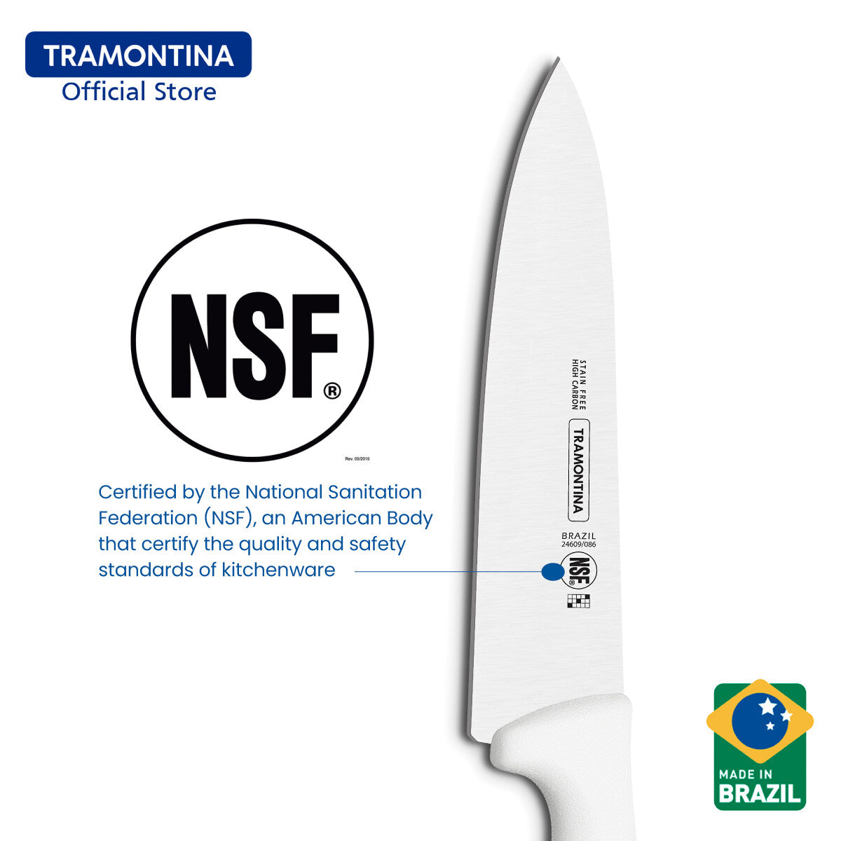 Tramontina Meat Knife with Antibacterial Protection Handle 12" (Professional Master)