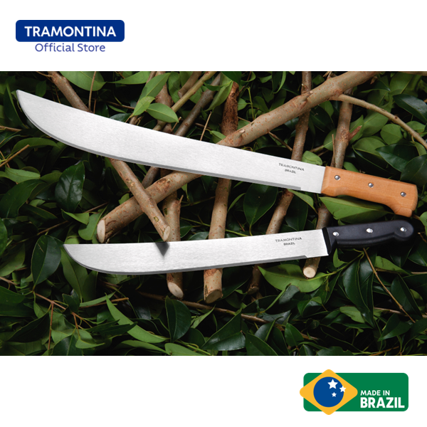 Tramontina 20" Carbon Steel Blade Forest Machete with Wooden Handle (Parang Hutan)