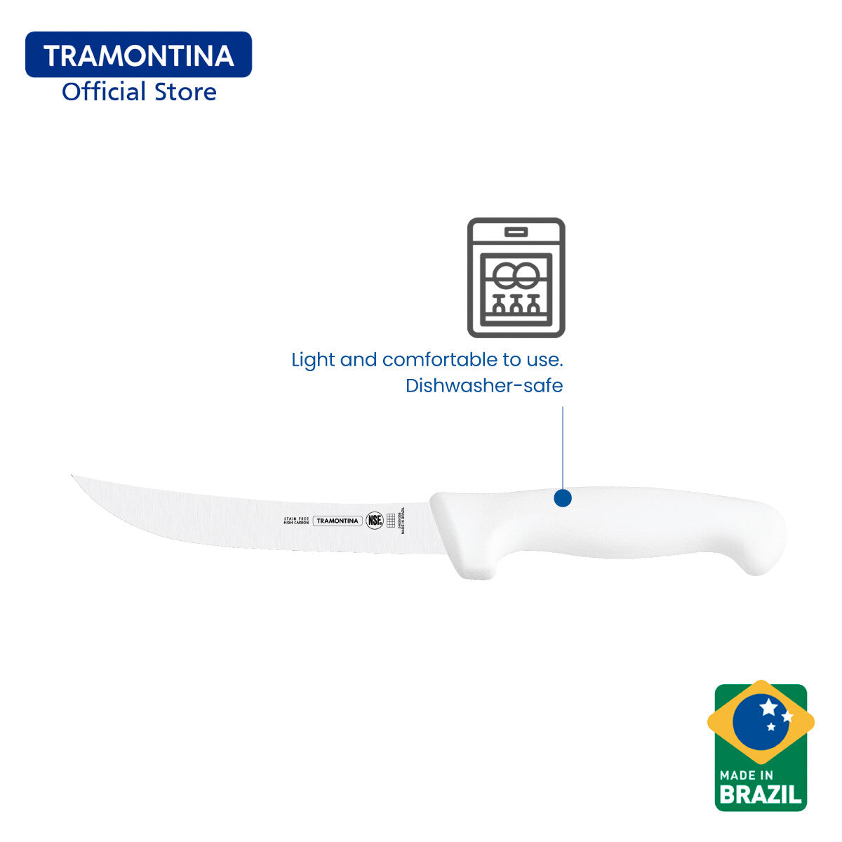 Tramontina Boning Knife with Antibacterial Protection Handle 6" (Professional Master) 3 Colors