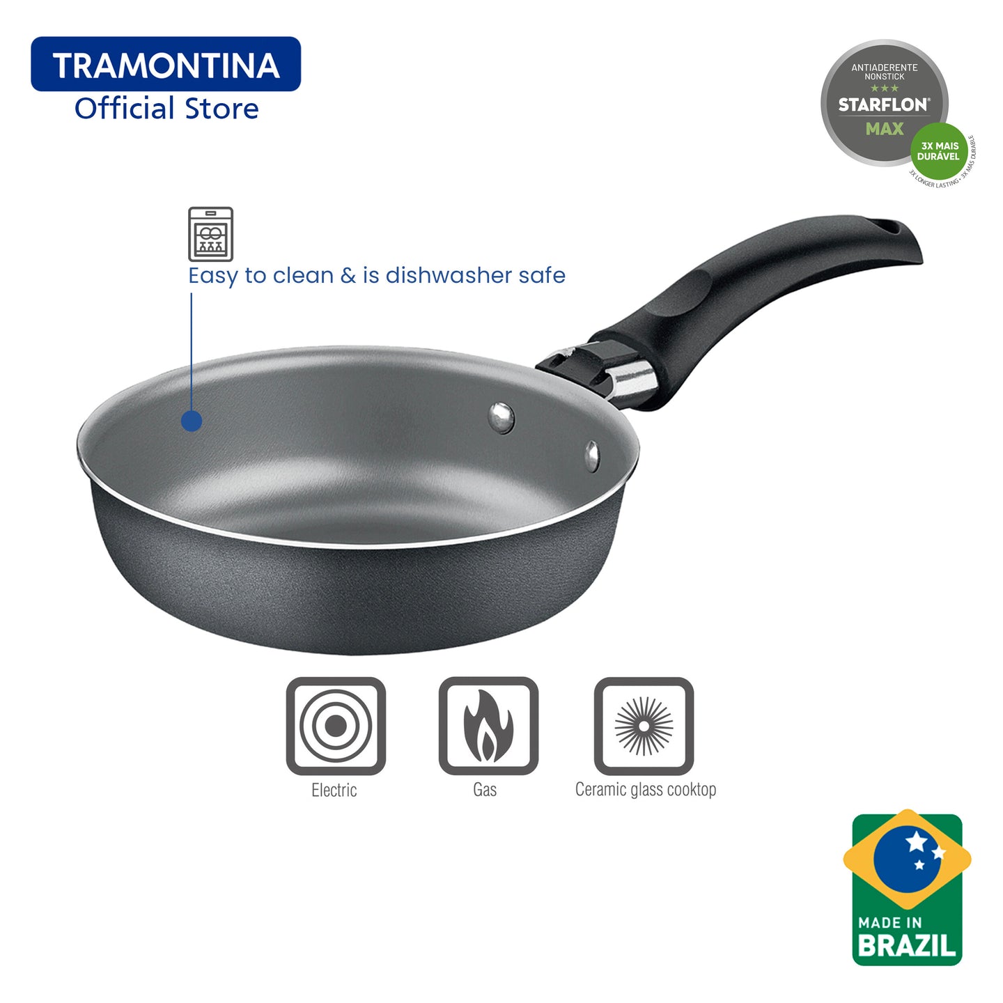 Tramontina Non Stick Egg Frying Pan 13cm (Turim) 4 Colors