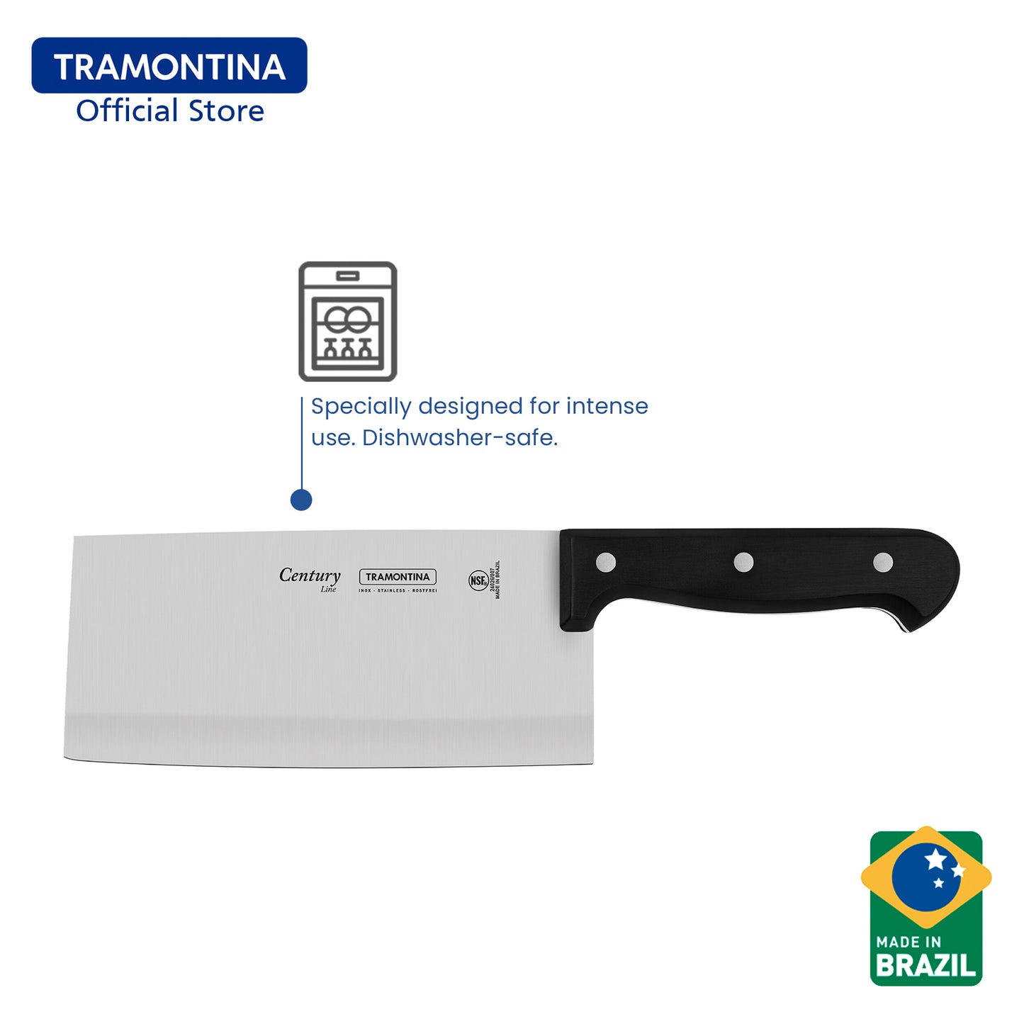 Tramontina Stainless Steel Cleaver 7" (Century)