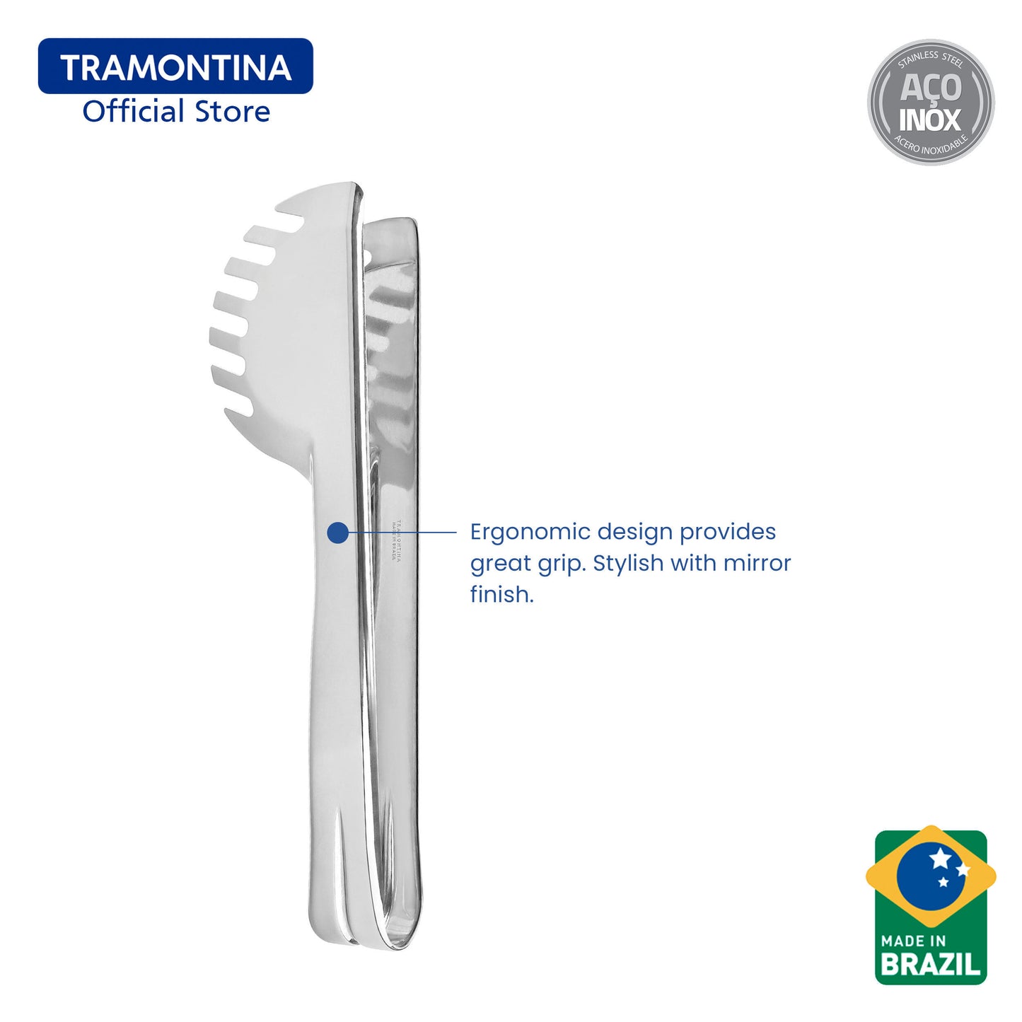 Tramontina Stainless Steel Spaghetti Tong (Essentials)