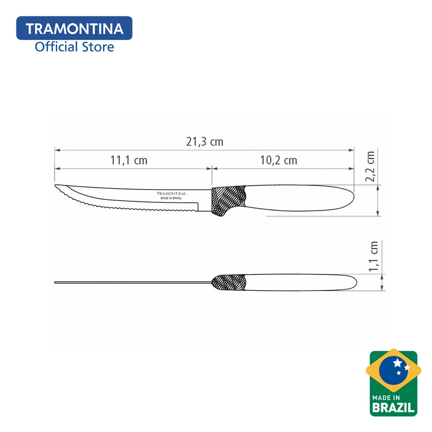 Tramontina Stainless Steel Steak Knife Set 3pcs (Ipanema)