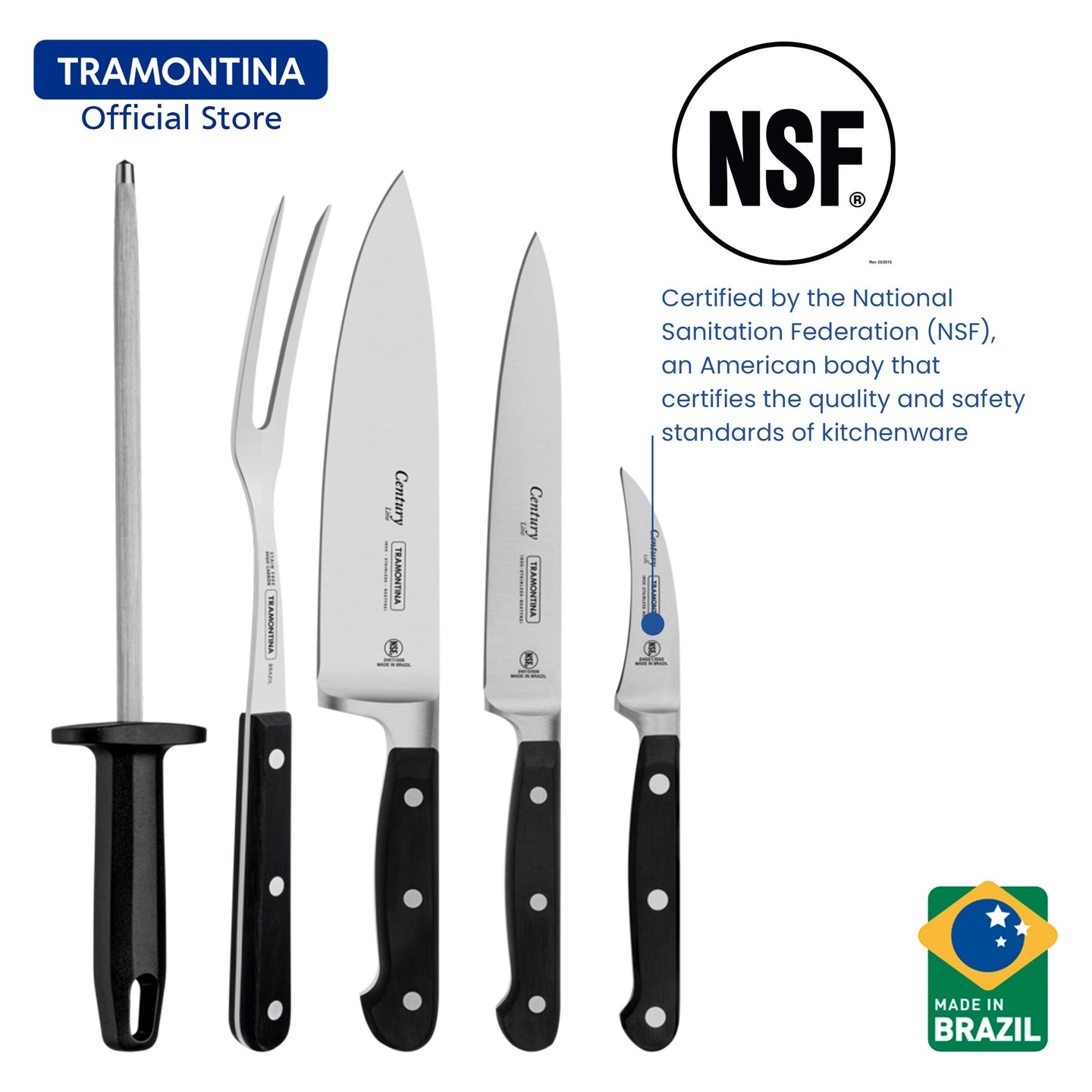 Tramontina Stainless Steel Knife Set 6pcs (Century)